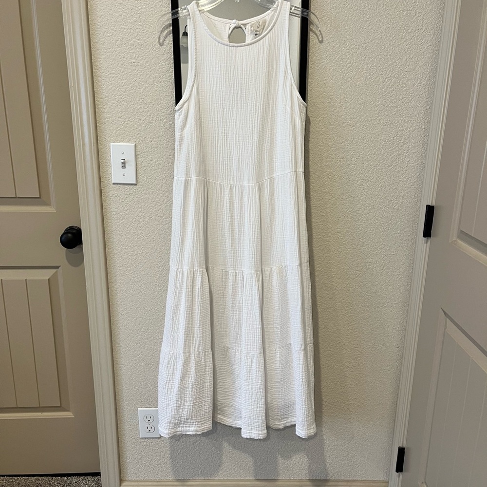 Joie White Tiered Halter Maxi Sundress
